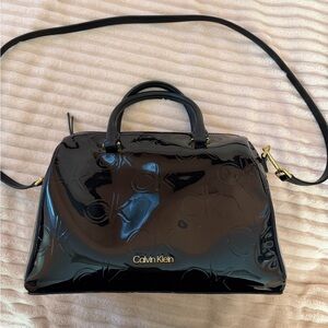 Calvin Klein Glossy Black Satchel